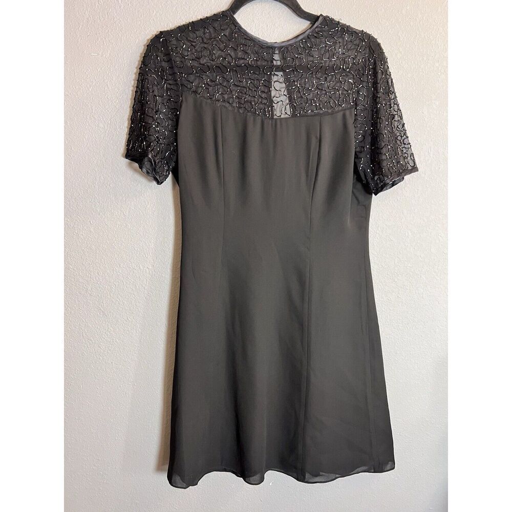Laurence Kazar Womens vintage short sleeve beaded Formal‎ dress, Size Medium